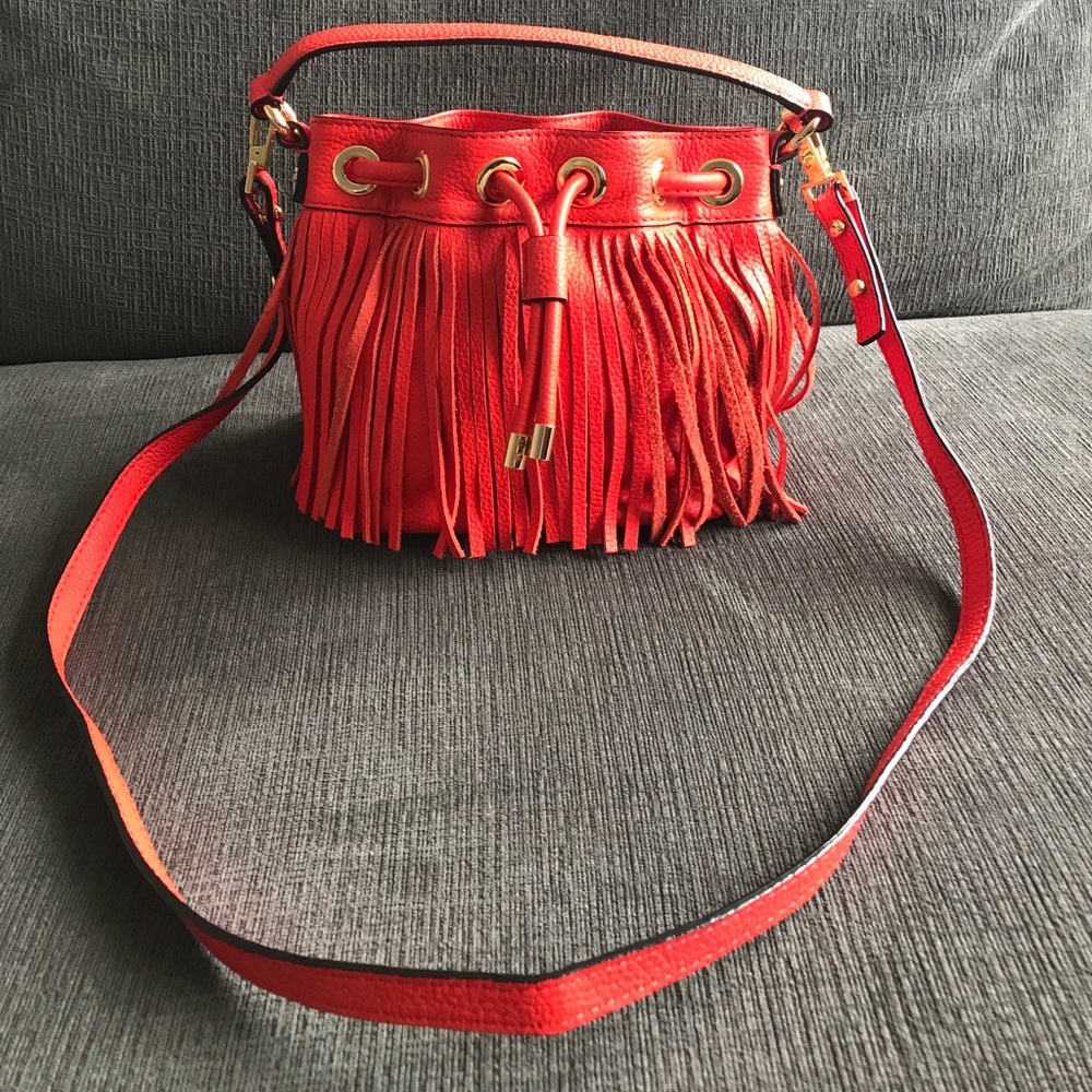 Milly Essex Fringe Small Drawstring Crossbody